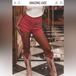 Amazing Lace - I’LL BE THERE AND I’LL BE SPARKLING HIGH WAISTED SHORTS